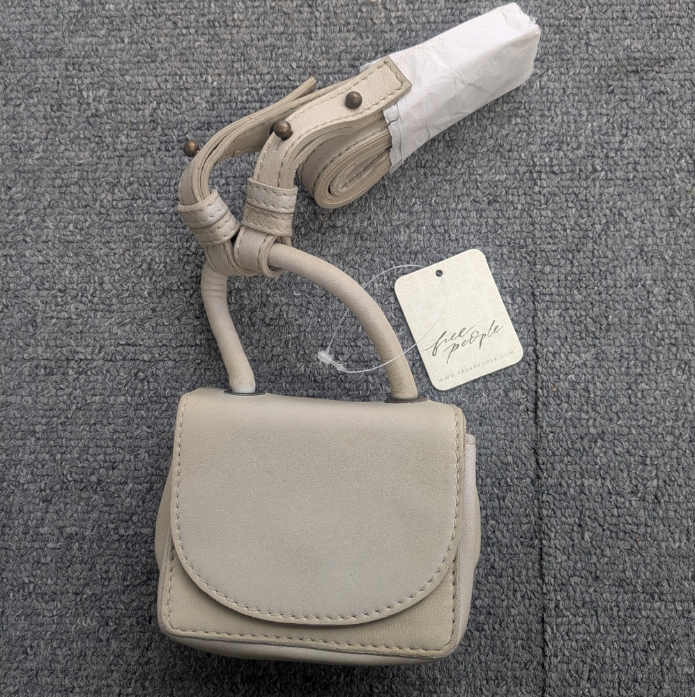 Free People Beige Mini Crossbody Bag